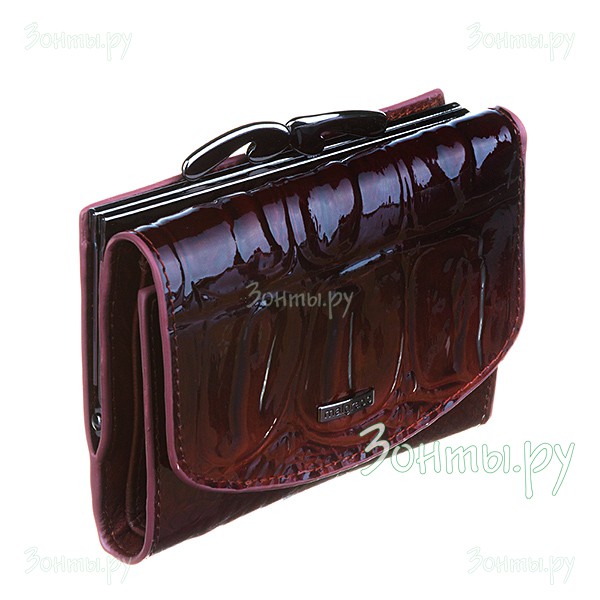Блестящий кожаный кошелек Malgrado 43022-04403 Brown для женщин