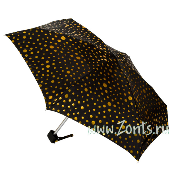Маленький женский зонтик Fulton L501-2060 Gold Spot Tiny-2 в золотой горох