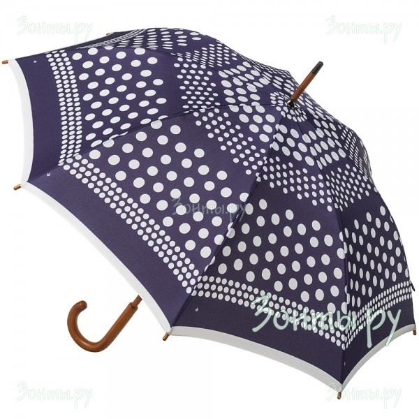 Женский зонт-трость с узором в горошек Fulton L056-3385 Nautical Spot