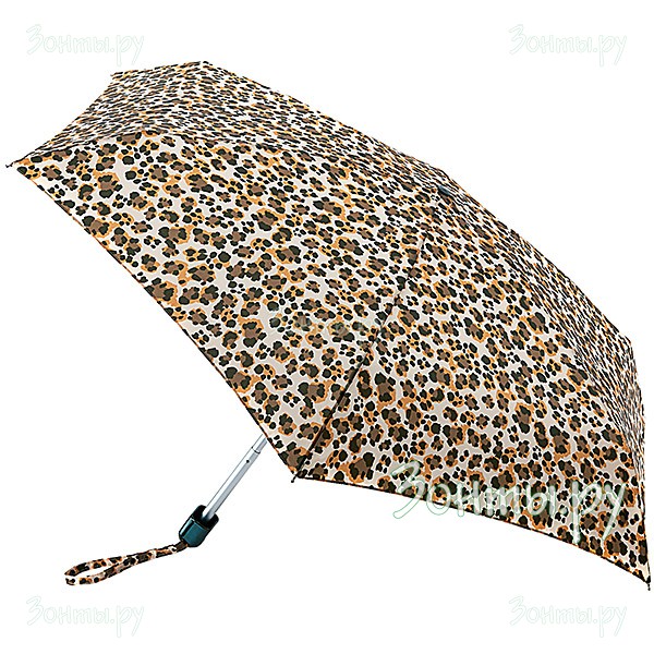Компактный женский зонт плоской формы Fulton L501-3369 Wild Cat Tiny-2
