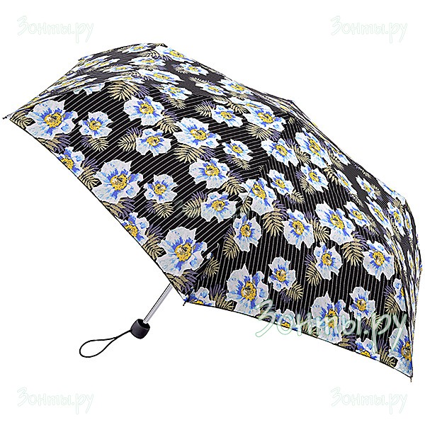 Легкий маленький зонт с рисунком Pinstripe Flower Fulton L553-3375