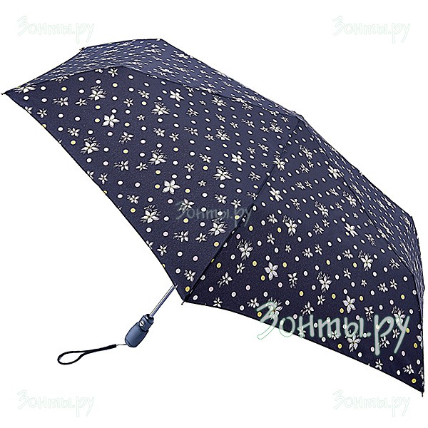 Компактный женский зонтик с рисунком Fulton L711-3381 Spotty Flower Superslim-2