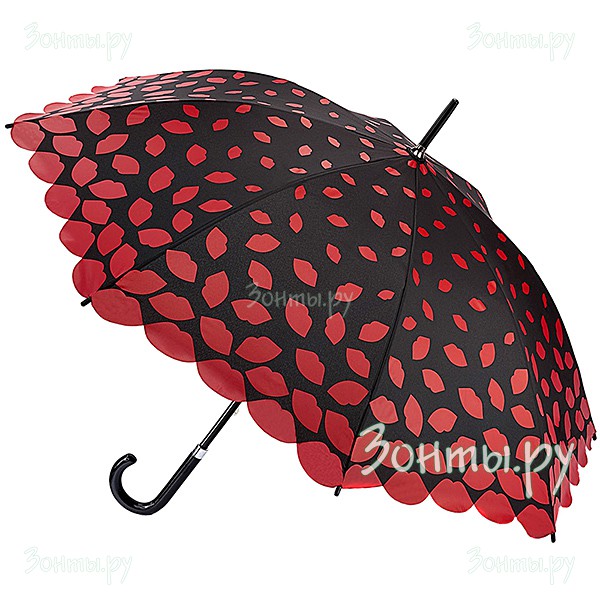 Дизайнерский женский зонт с фигурными краями Lulu Guinness L764-3259 LaserCutLips Kensington-2