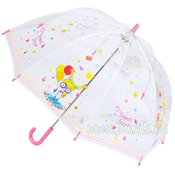 Детский прозрачный зонтик для девочек Zest 51510-20