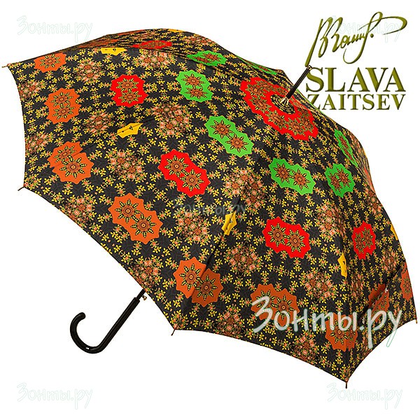 Зонт-трость женский с дизайнерским узором Слава Зайцев SZ-073 auto