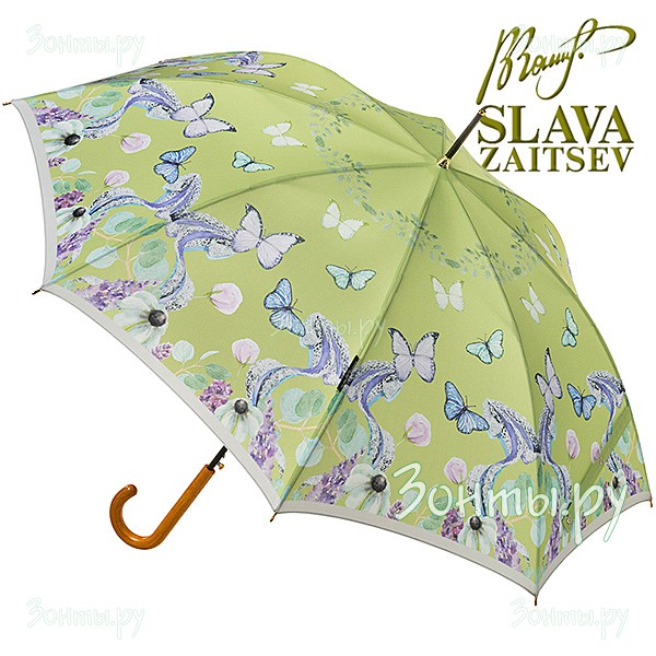 Дизайнерский женский зонт-трость с принтом Слава Зайцев SZ-078/1 auto