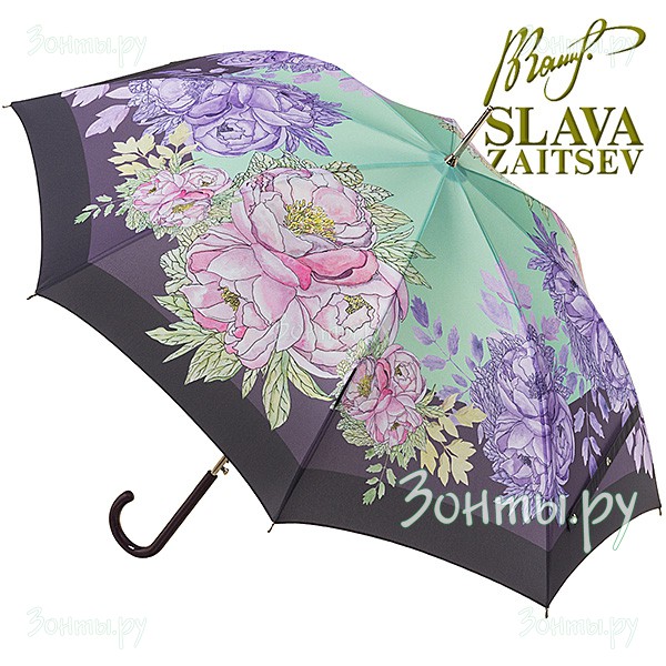 Женский дизайнерский зонт-трость с рисунком Слава Зайцев SZ-079/1 auto