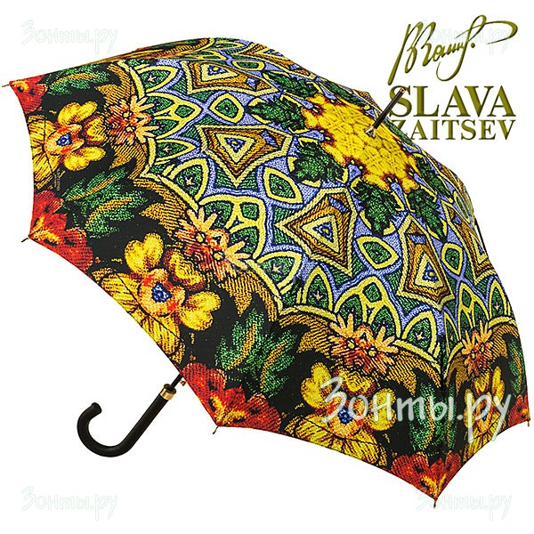 Женский дизайнерский зонт-трость с узором Слава Зайцев SZ-080 Lux auto