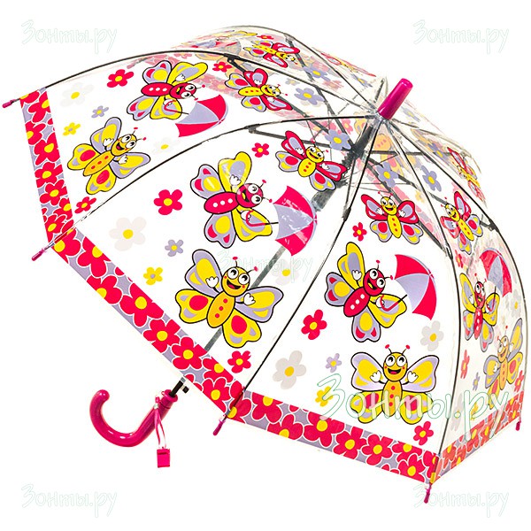 Прозрачный зонт для детей с бабочками Torm 14807-01