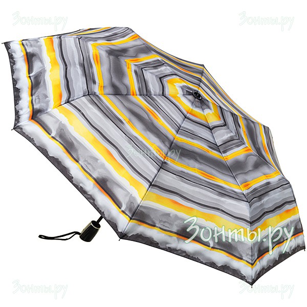 Женский зонт с серо-желтыми полосками Doppler 7441465 CA-02, полный автомат