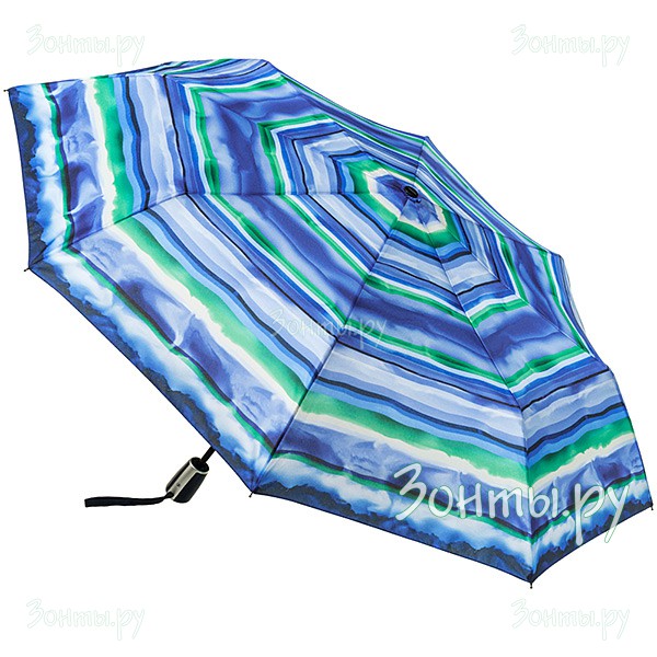 Женский зонт с сине-зелеными полосками Doppler 7441465 CA-03, полный автомат
