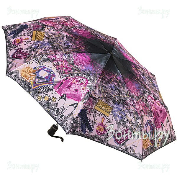 Небольшой женский зонт Три слона 299-01A, сатиновый