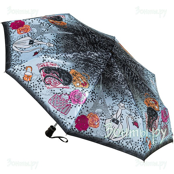 Небольшой зонт для женщин абстракция Три слона 299-05A, сатиновый