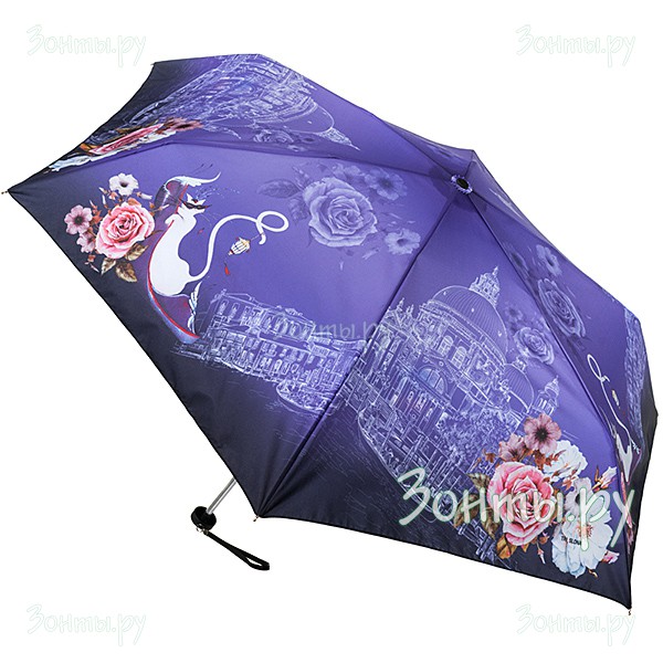 Женский легкий складной зонт (фиолетовый) Три слона 660-16E