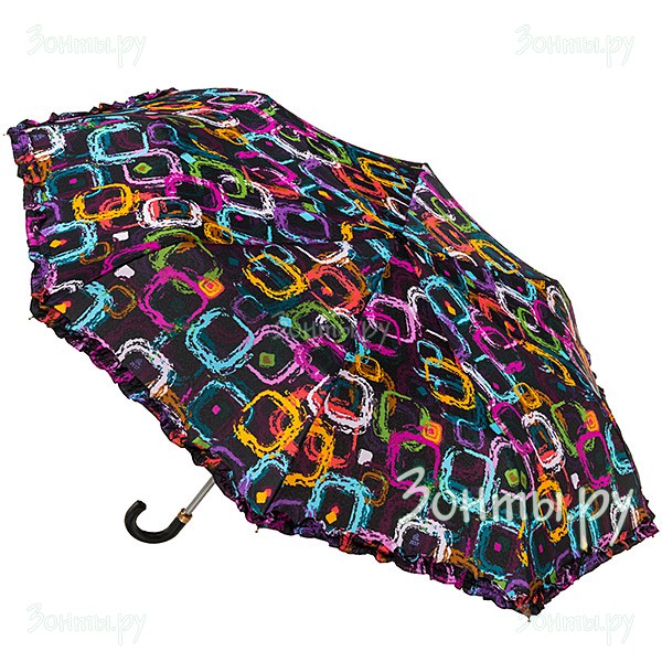 Женский компактный зонт с ремешком из кожзам. Zest 531827-491