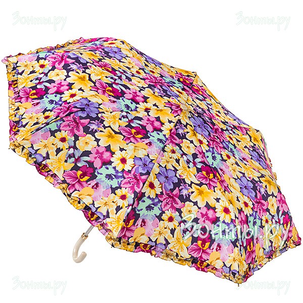 Женский компактный зонт с ручкой из кожзам. Zest 531827-493