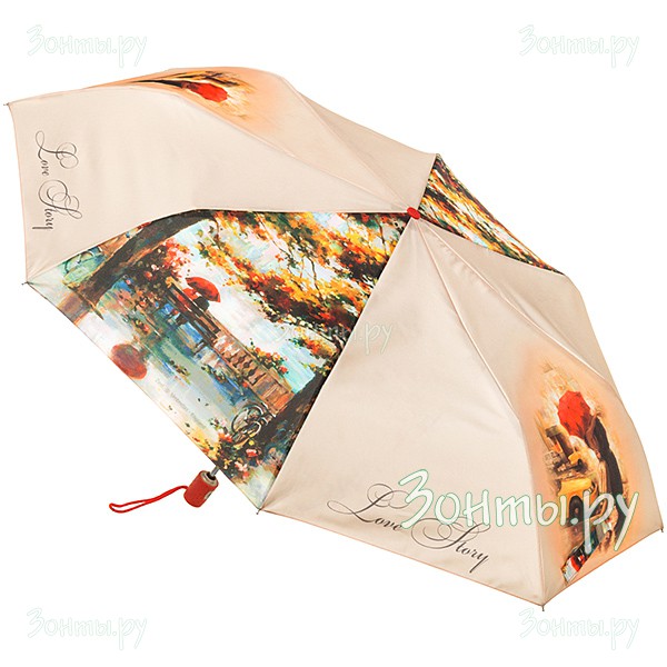 Женский зонт компактный с рисунком на куполе Zest 23715-368 полный автомат
