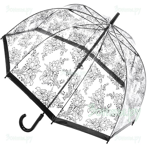 Прозрачный зонт-трость с глубоким куполом Fulton L042-3546 механический