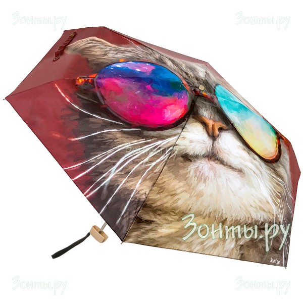 Мини зонтик с котенком в очках RainLab 225MF GlaMour