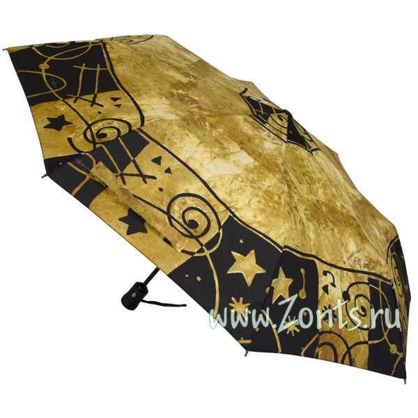 Практичный женский зонт Airton 3915-20 с узором в виде спиралей и звездочек