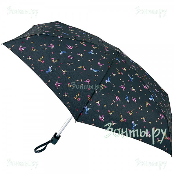 Плоский женский mini зонт Fulton L501-3617 Hummingbird