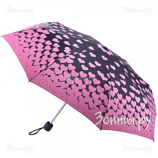 Легкий женский зонт Fulton L354-3623 Floating Hearts (Розовые сердца)