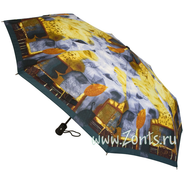 Надежный женский зонт Airton 3915-33 желто-голубых тонов