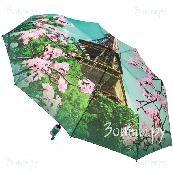 Женский зонт с Эйфелевой башней на весь купол Amico 6102-02