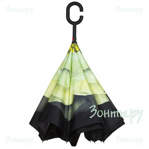 Зонт открывающийся наоборот с цветком Selino Umbrella 4-09