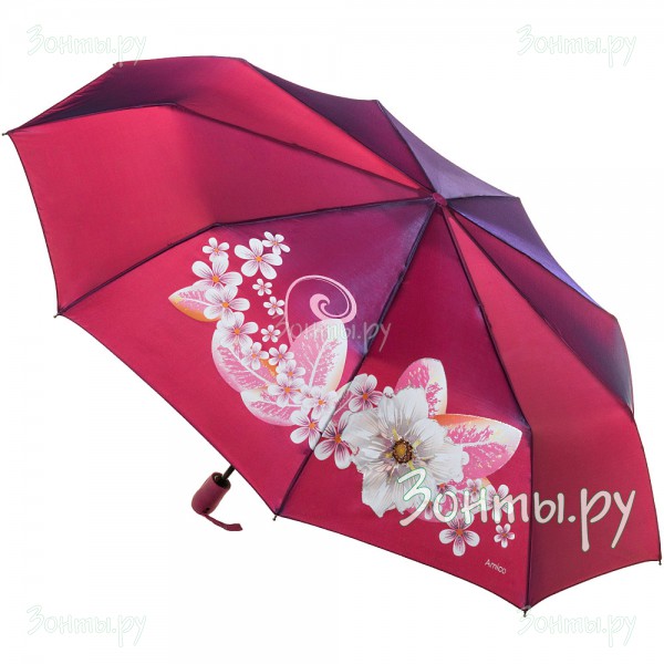 Переливающийся зонтик с цветами Amico 106-02 в подарочной коробке