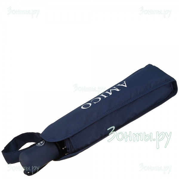 Дешевый классический зонт синего цвета полный автомат Amico 8400-03