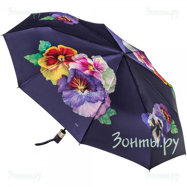 Зонт из сатина с цветами по куполу River 2326-05