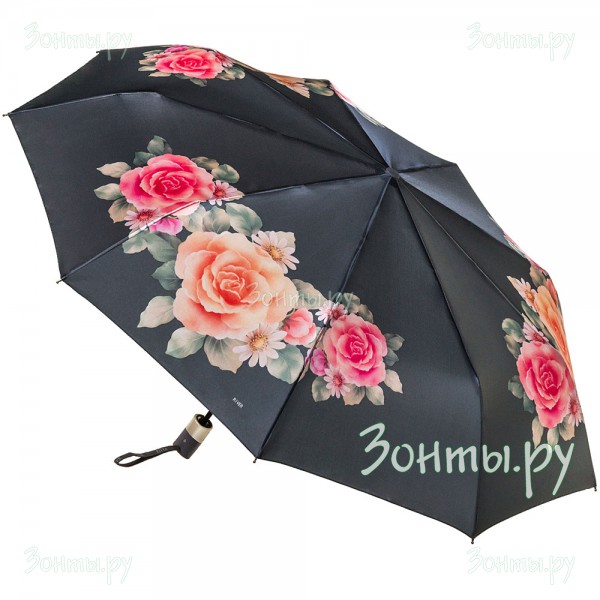 Зонтик из сатина с цветами по куполу River 2326-06
