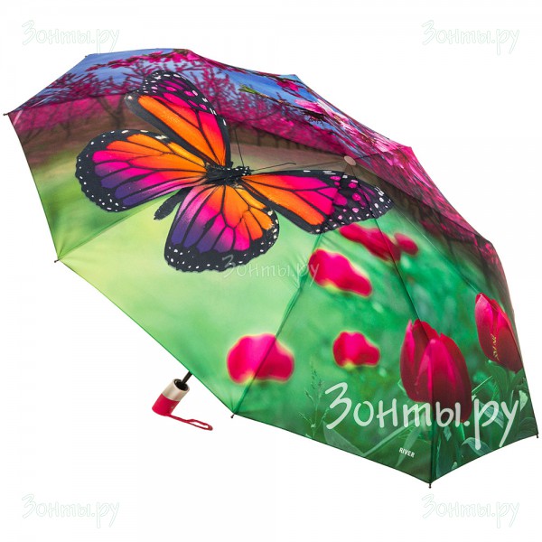 Зонт с бабочкой на куполе River 6105-01