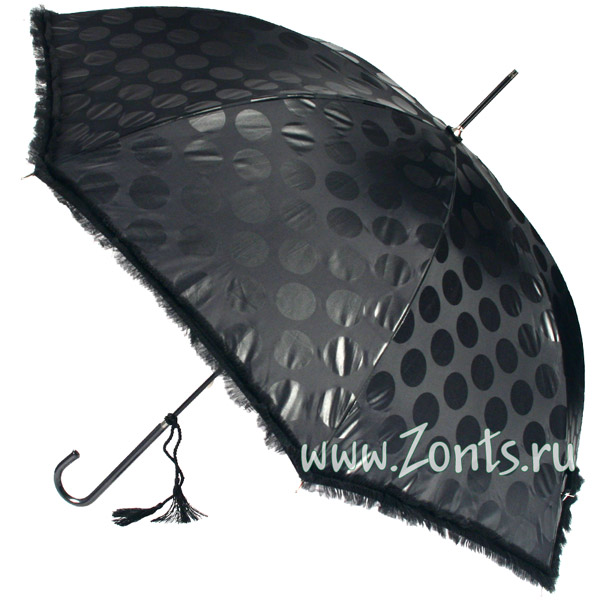 Женский зонт-трость Fulton L600-1609 Glossy Spot Eliza-2 с рюшами по канту