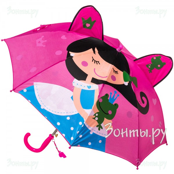 Зонт детский ArtRain 1653-09 с ушками и свистком