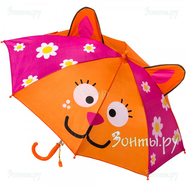 Зонтик детский ArtRain 1653-10 с ушками и свистком