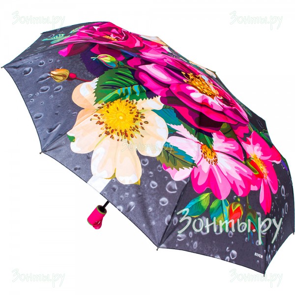 Женский зонт с цветами River 1305-04 системы автомат
