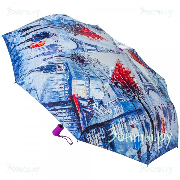 Женский зонтик с цветной ручкой Amico 7117-06 в подарочной коробке