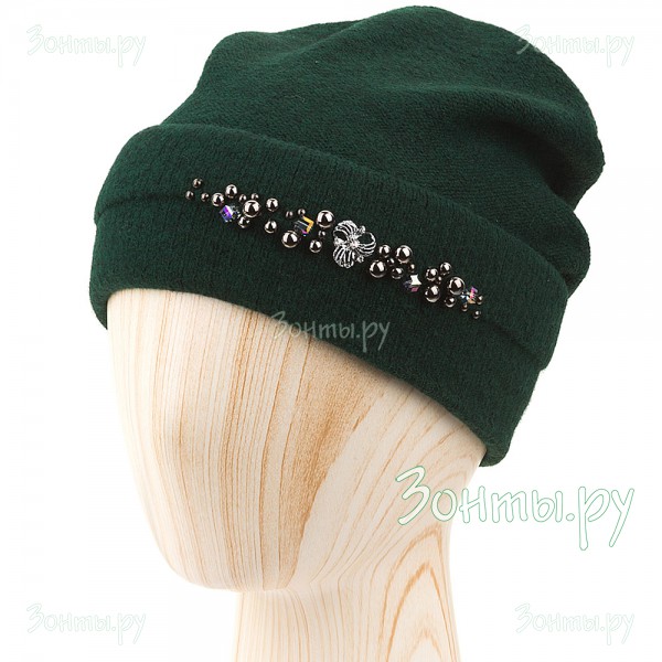 Женская шапка темно-зеленая Nuages NH-860-09