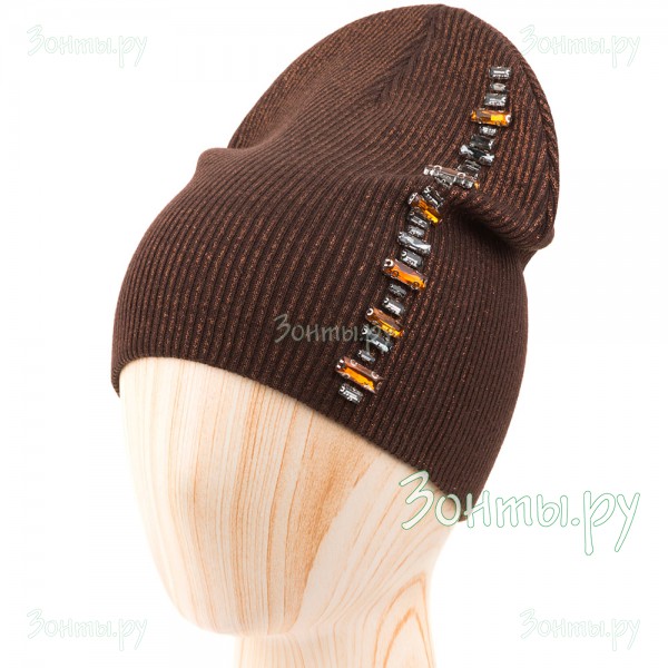 Женская шапка кофейного цвета Nuages NH-864-6N9