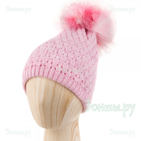 Женская шапка розовая с помпоном Stilla SH-1806-032