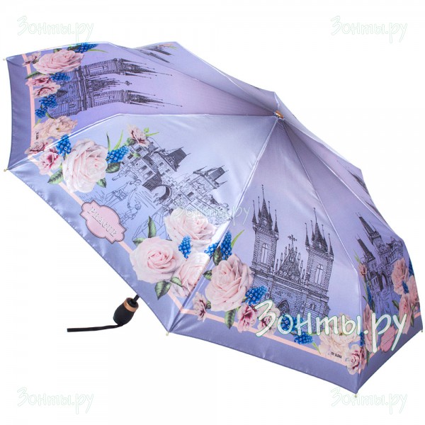 Сатиновый зонтик Три слона L3834-06A с прорезиненной ручкой