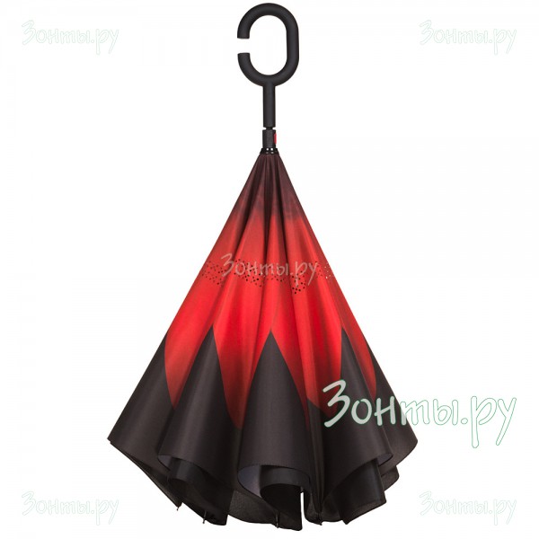 Зонт-трость наоборот ArtRain 11989-01 с двойным куполом