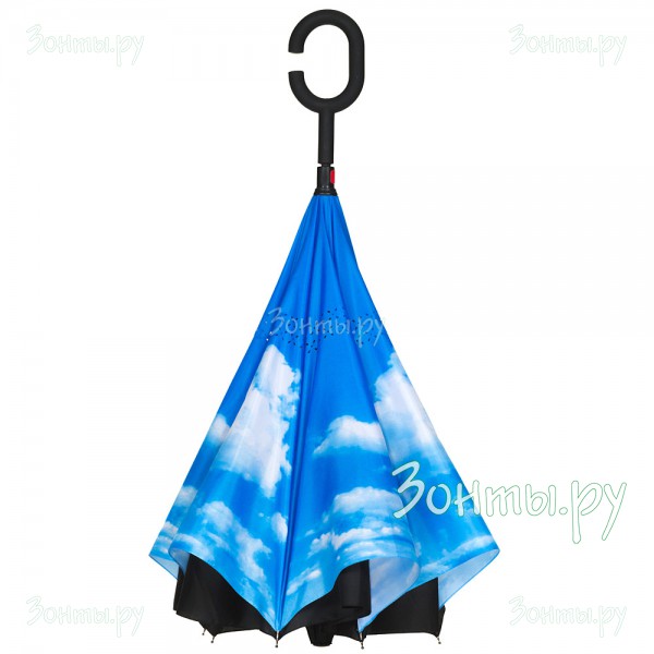 Зонт-трость с обратным сложением ArtRain 11989-07 двойной