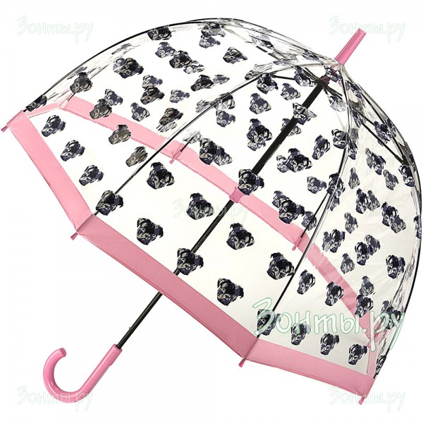 Прозрачный зонт-трость Fulton L042-3726 Pugs
