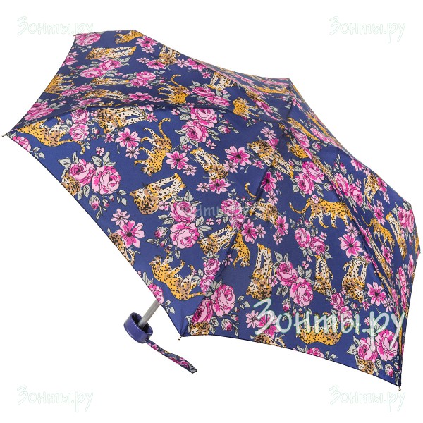 Легкий мини-зонт для женщин Fulton L501-3777 Majestic Leopard