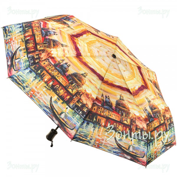 Зонтик с рисунком женский Три слона L3883-28C полный автомат