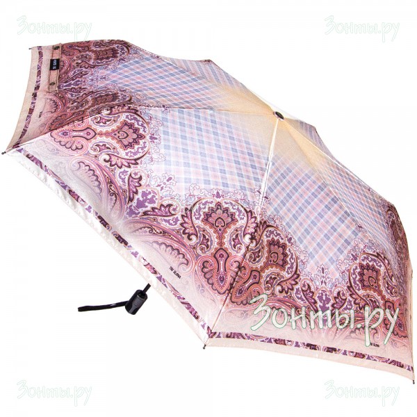 Женский зонт из сатина с узором Три слона L3762-33N полный автомат