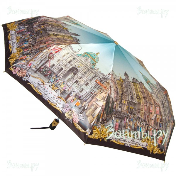 Зонт полный автомат женский Три слона 133-43H, сатиновый купол